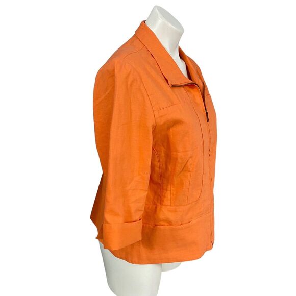 Coldwater Creek Blazer Womens Size 10 Jacket Harvest Fall Halloween Work Zip Up - Picture 12 of 16